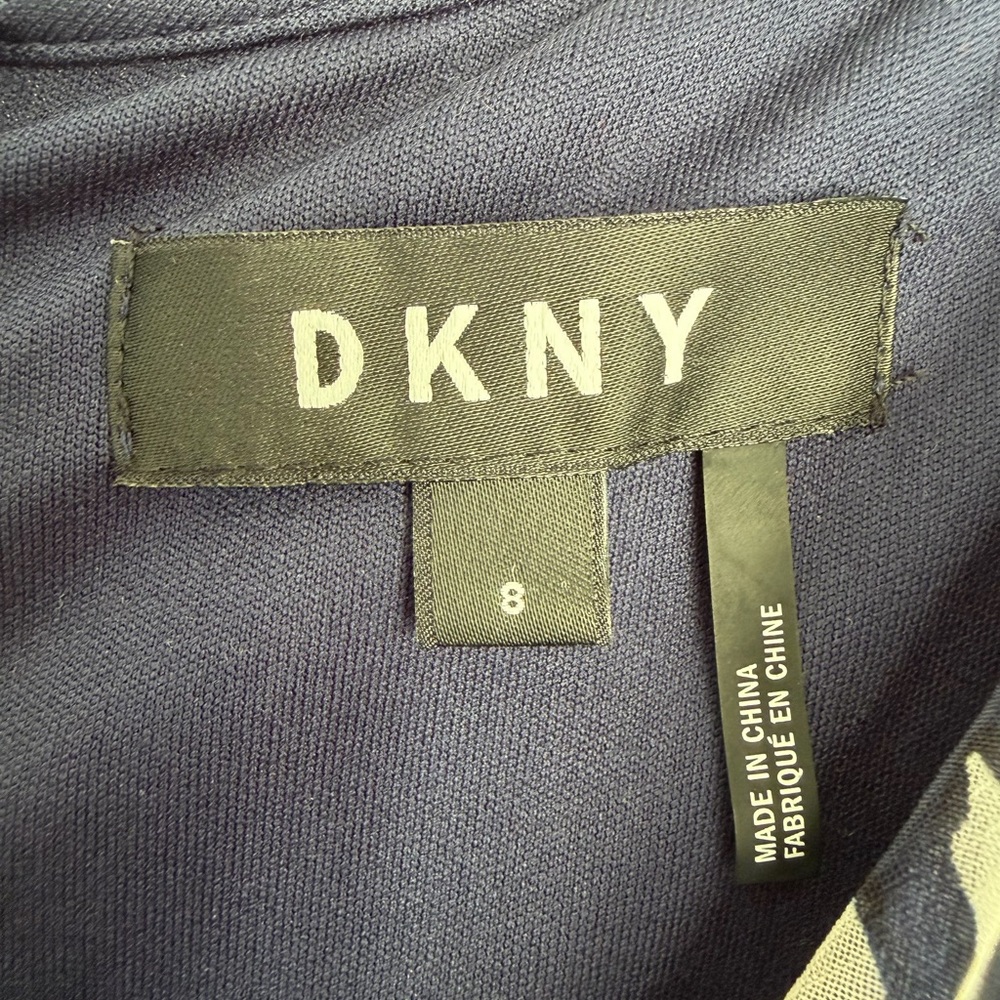 DKNY navy floral print chiffon maxi dress NWT - Picture 9 of 10